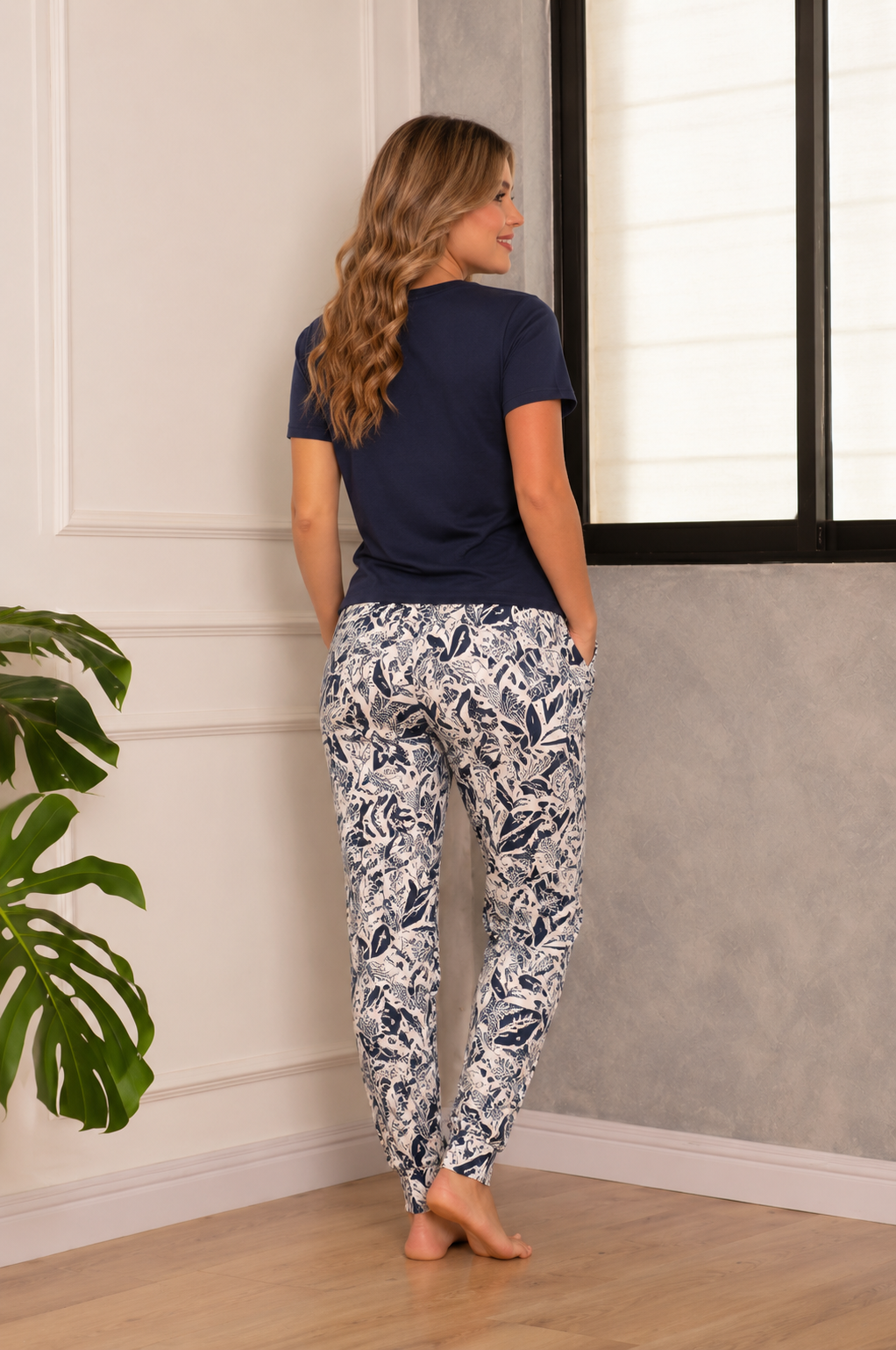 Pijama pantalón floral y camisa AMOUR LUXURY2257