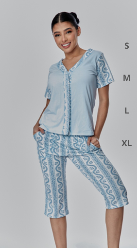 Pijama Capri y camisa Luxury170