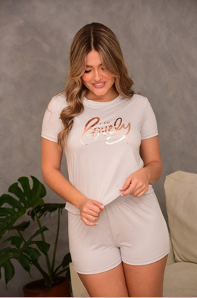 Pijama short  y camisa LOVELY Luxury2218