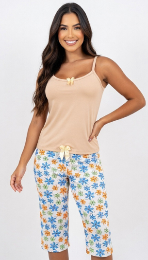 Pijama Capri y camisa de tiras Luxury5312